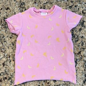 Zara Pink and Yellow bananas Kids Tee